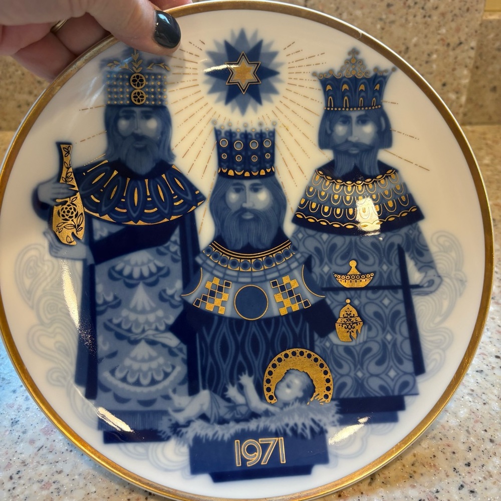 Vintage 1971 Santa Clara Porcelain Three Wise Men Christmas Plate #7559/10,000 - Picture 2 of 5